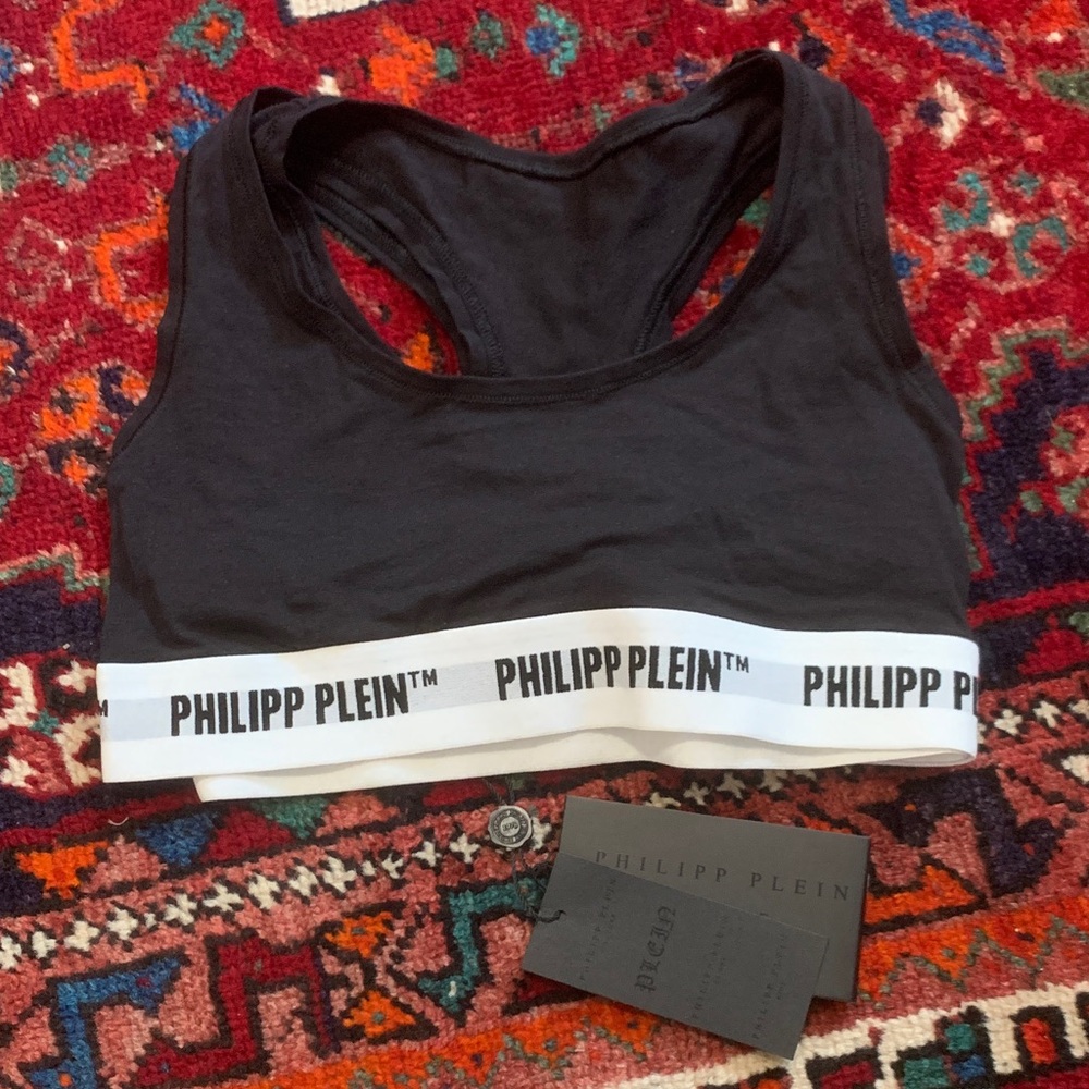 NWT Philipp Plein Black and White Sports Bra